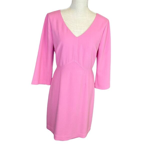 Trina Turk V-neck Noteworthy Dress Pink Size Small - Picture 3 of 12